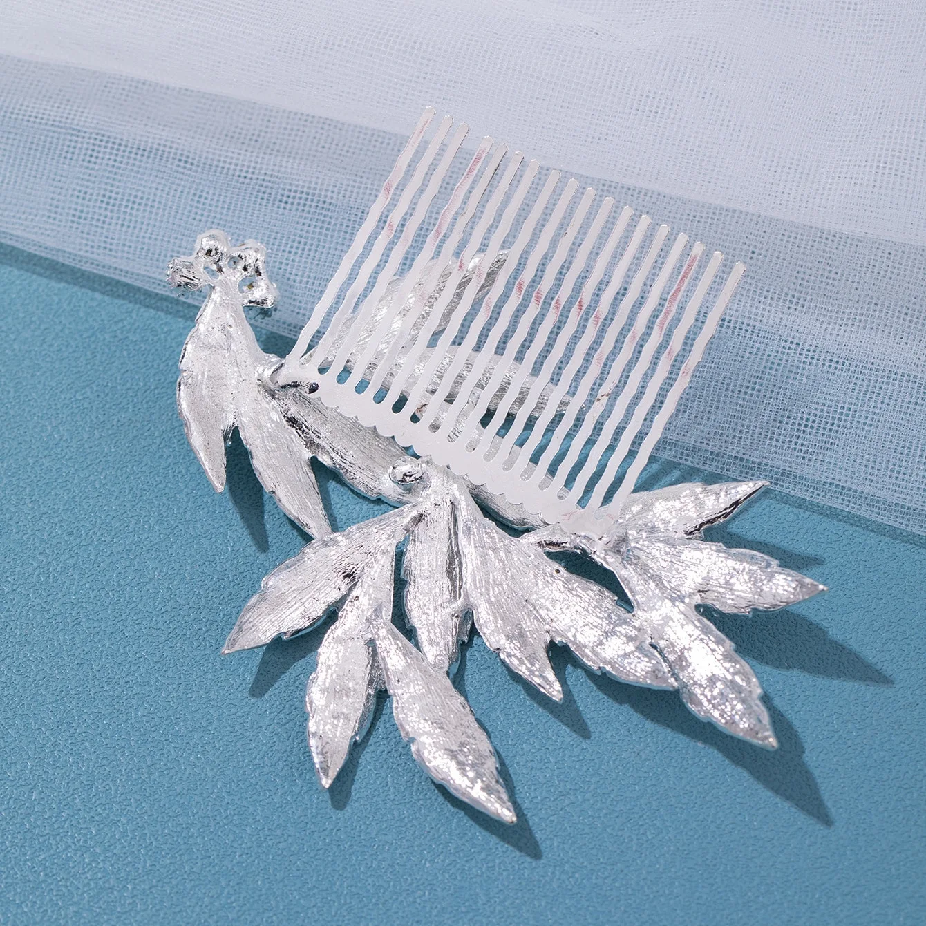 High Quality Fashion Headpieces Bridal Jewelry Rhinestone Handmade Crystal Leaves Shaped Hair Combs