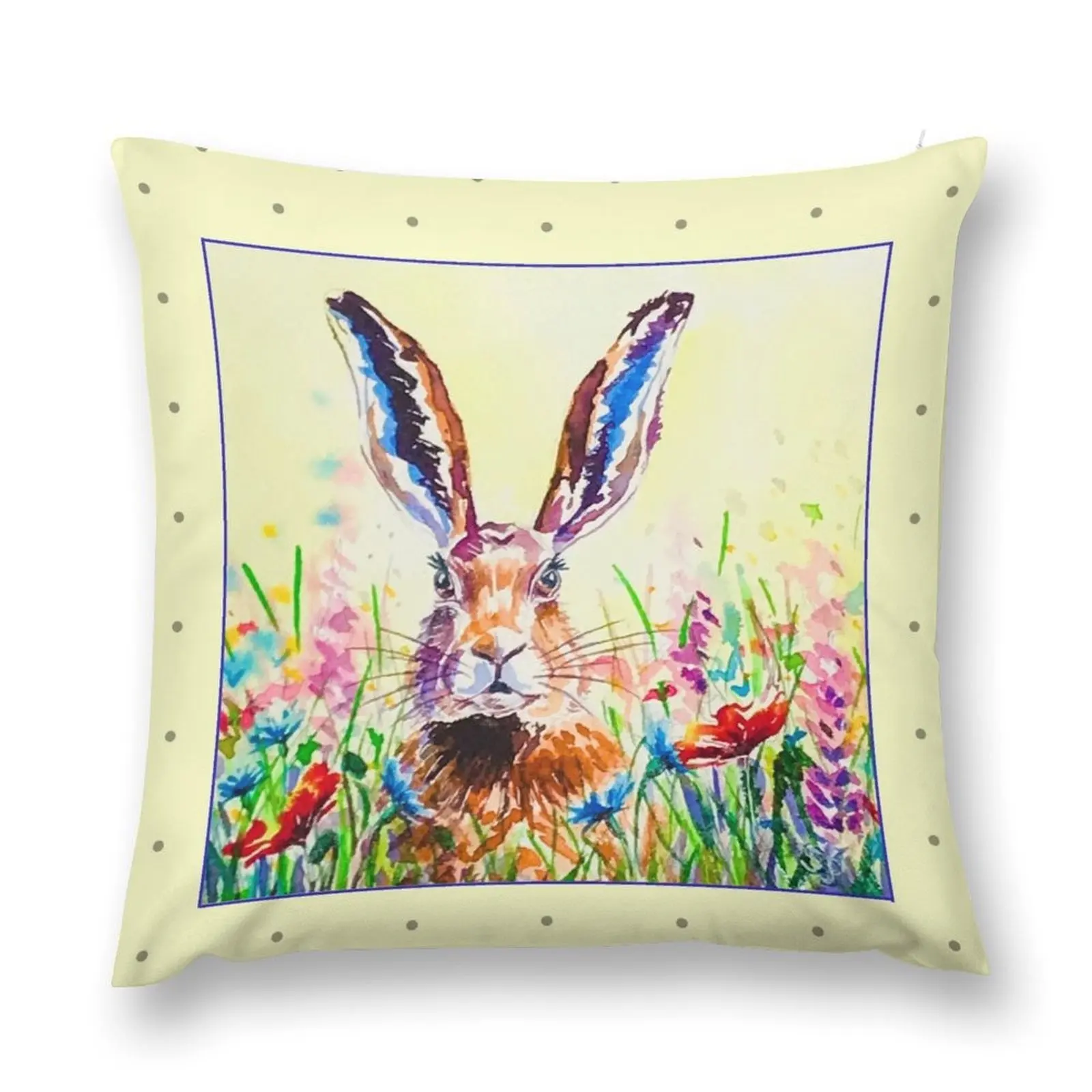 

FIND ME IN THE WILD FLOWERS - WILD HARE Throw Pillow Custom Cushion Photo pillowcases for sofa cushions pillow