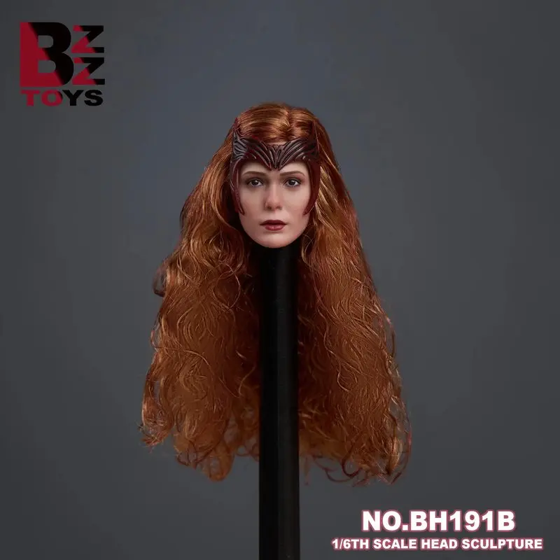 BZZTOYS BH191B 1/6 Elizabeth Olsen Head Sculpt Carving Model with Mask Fit 12'' Female Soldier Action Figure Body Dolls