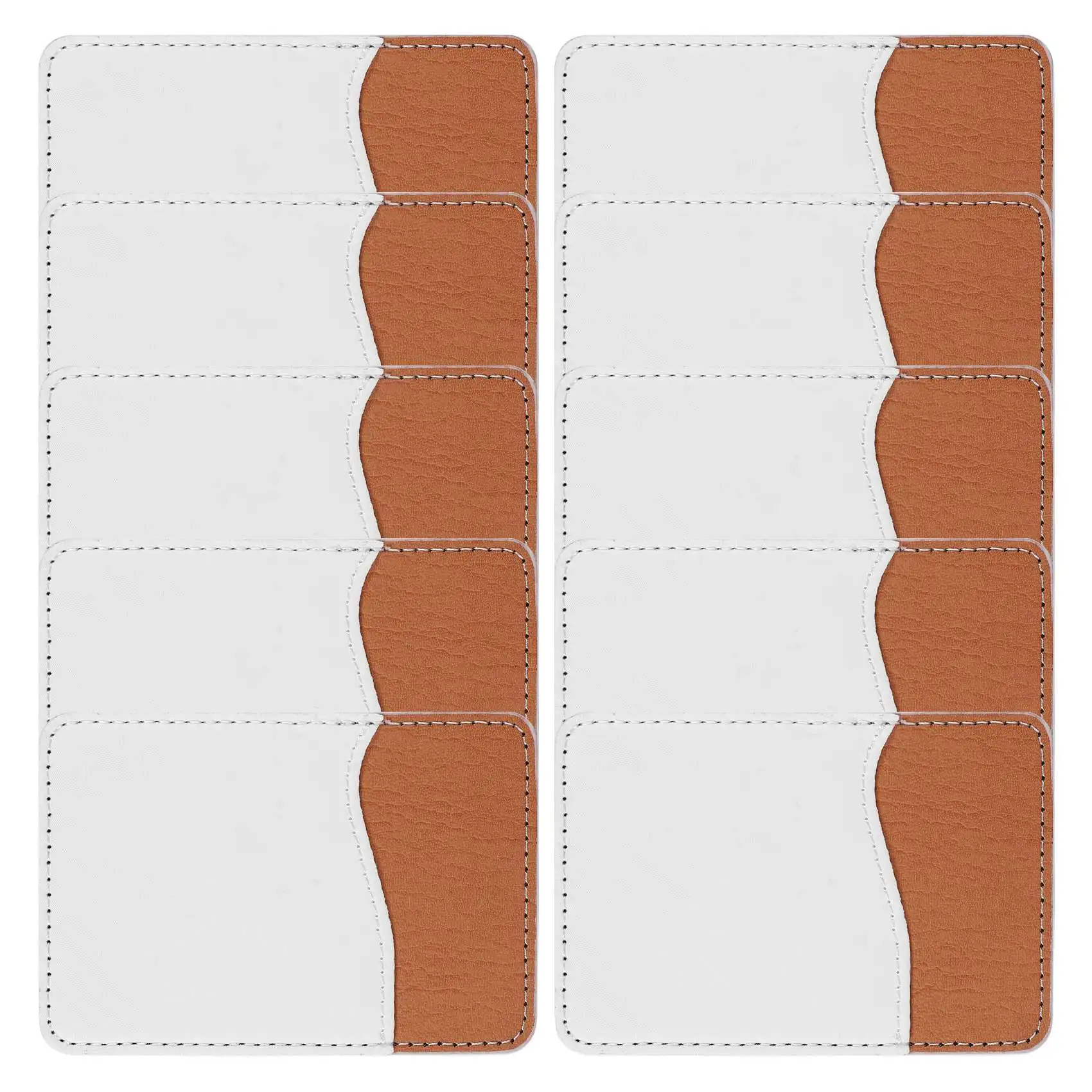 N34R-10Pcs Sublimation Blanks Phone Wallet - PU Leather Card Holder For Back Of Phone Stick On Android DIY Blanks