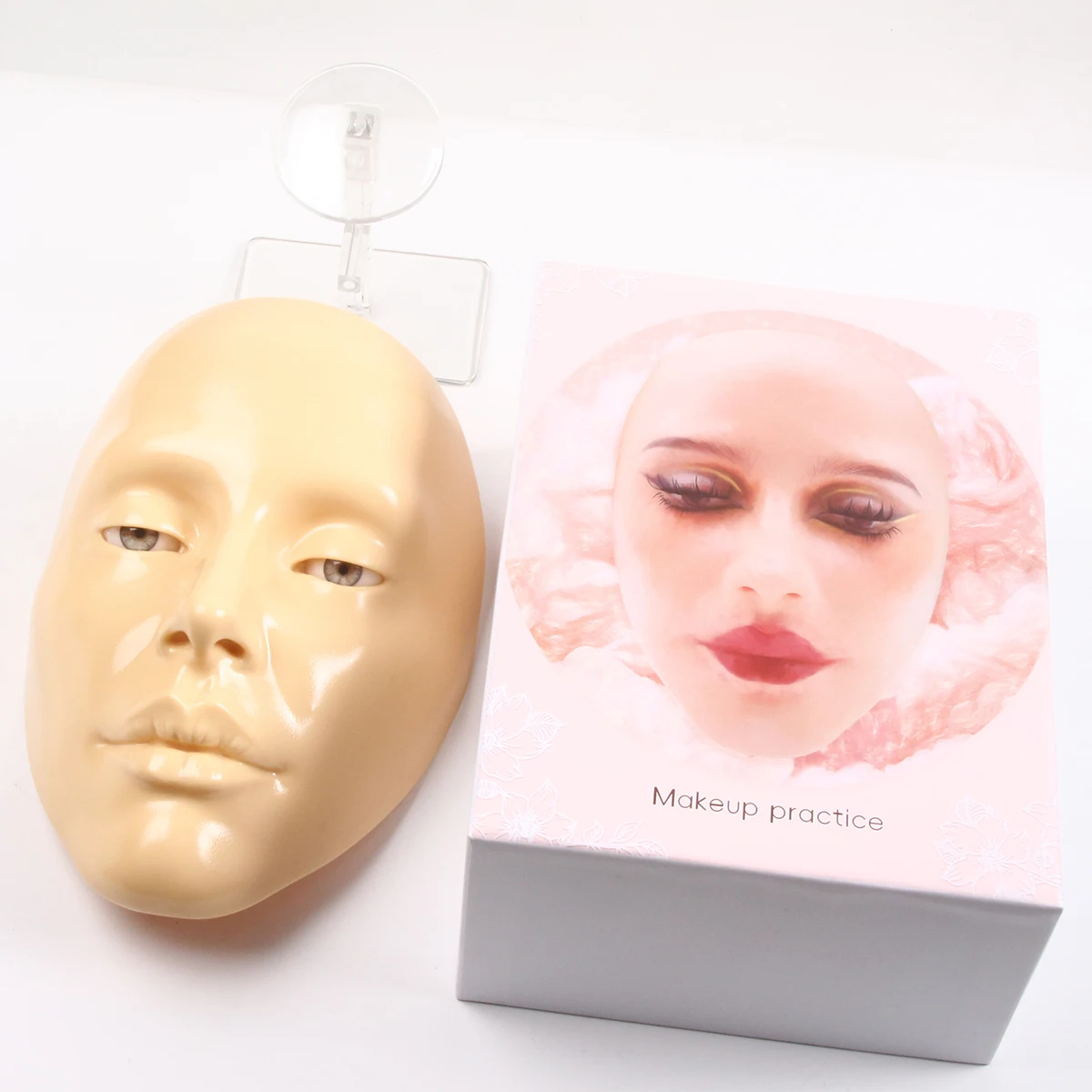 

Манекен для тренировки макияжа лица 5D: силиконовая бионическая кожа, глаза, брови, ресницы, тени для век для начинающих визажистов