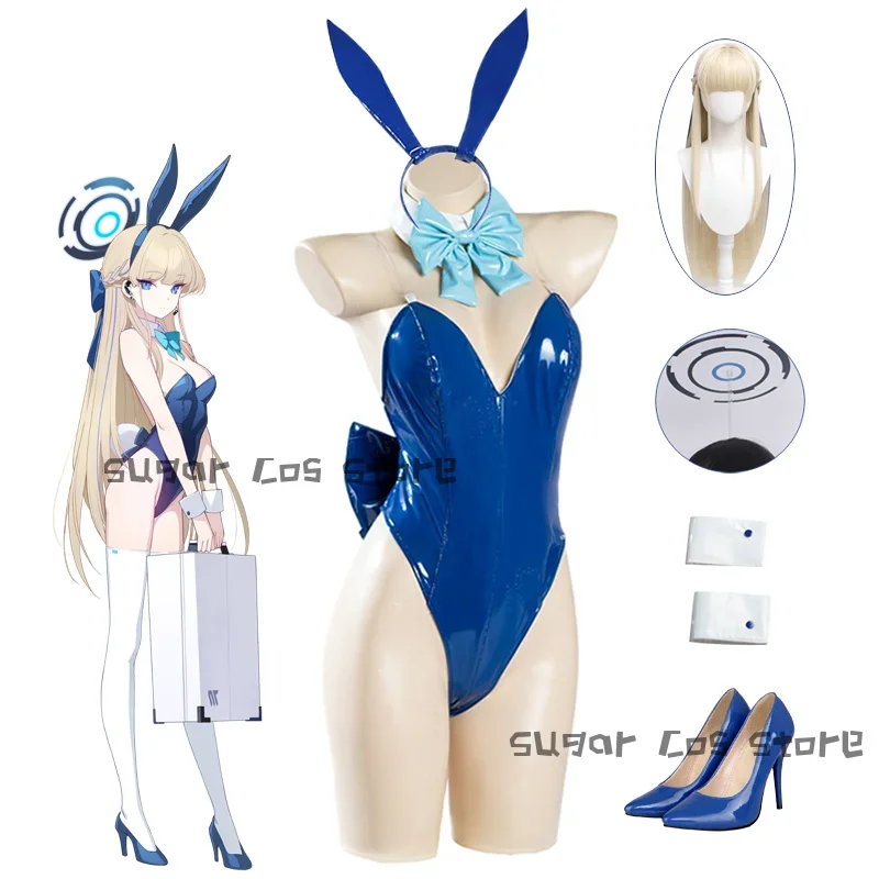 Games Blue Archive Asuma Toki Cosplay Costume Bunny Girl Uniform Sexy Outfit High Heels Halo Prop Halloween Carnival Party Role