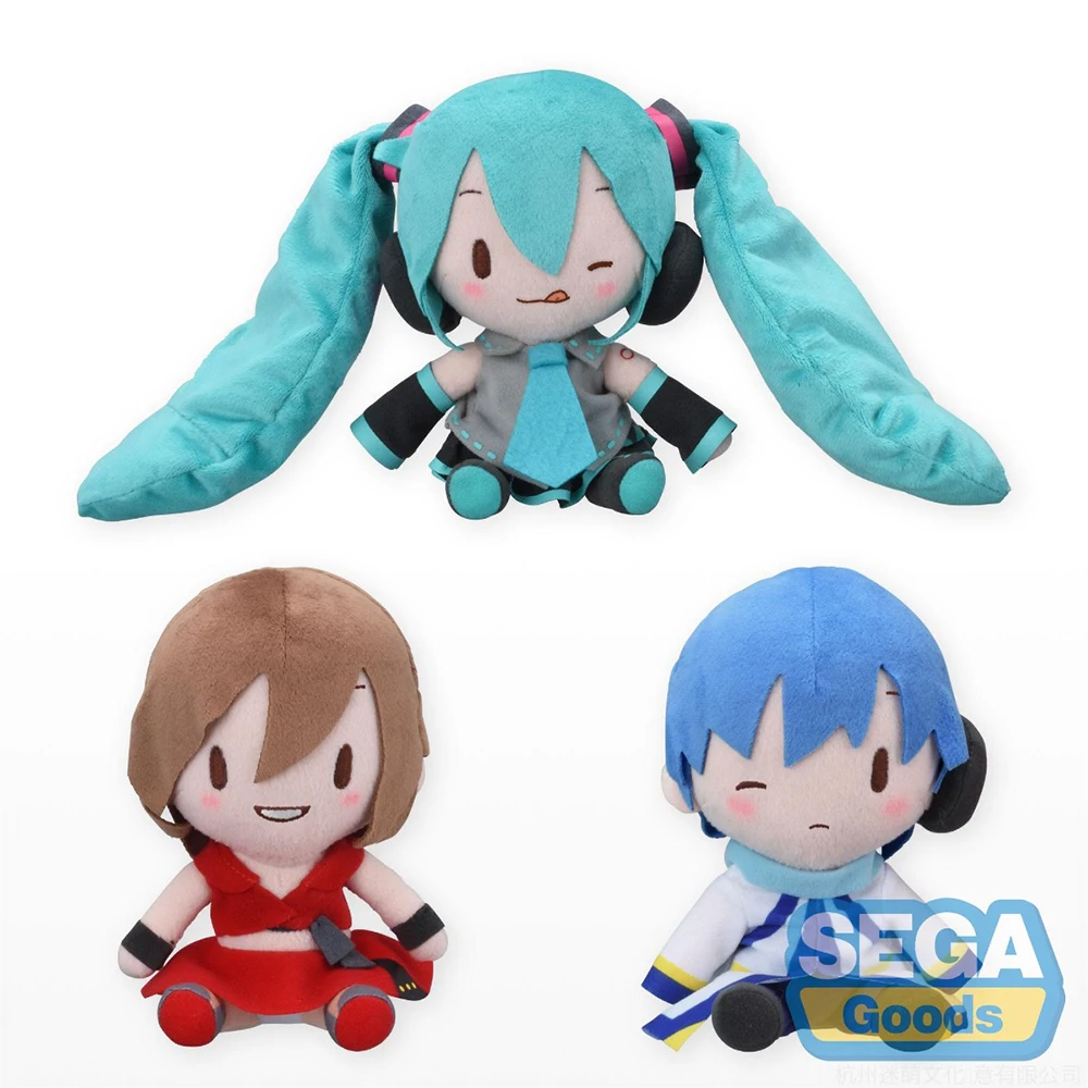 IN Stock SEGA Fuwa Petit Hatsune Miku MEIKO KAITO Plush Doll Kawaii Anime Figure Model Collectible Toys Children's Gift 16Cm