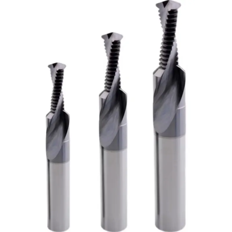 Multi-functional Three-in-one   Steel Coated/aluminum Seven-color Thread Milling Cutter - Fine  for Drilling