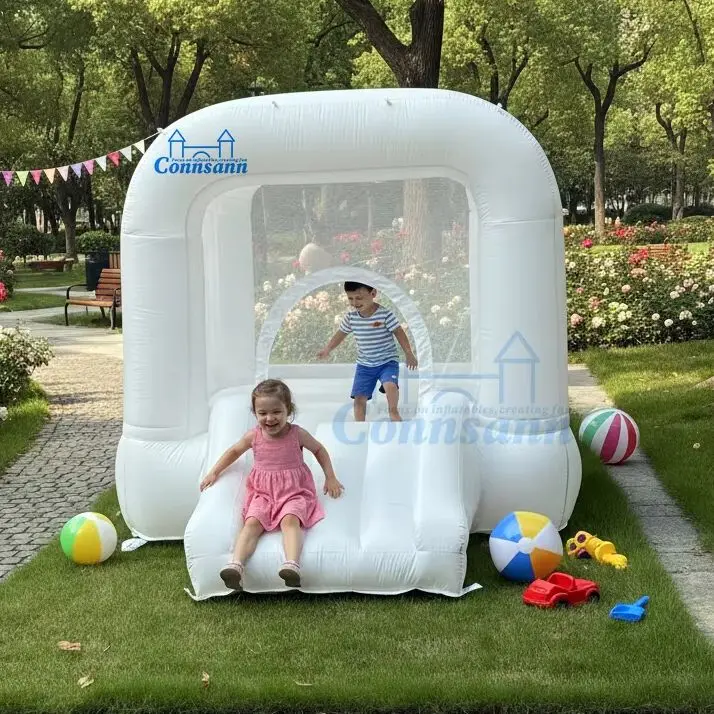 Maison de rebond en arc blanc de 8 pieds, tissu gonflable, paradis amusant pour enfants, joie rebondissante ultime pour un extérieur et en intérieur en toute sécurité, offre spéciale