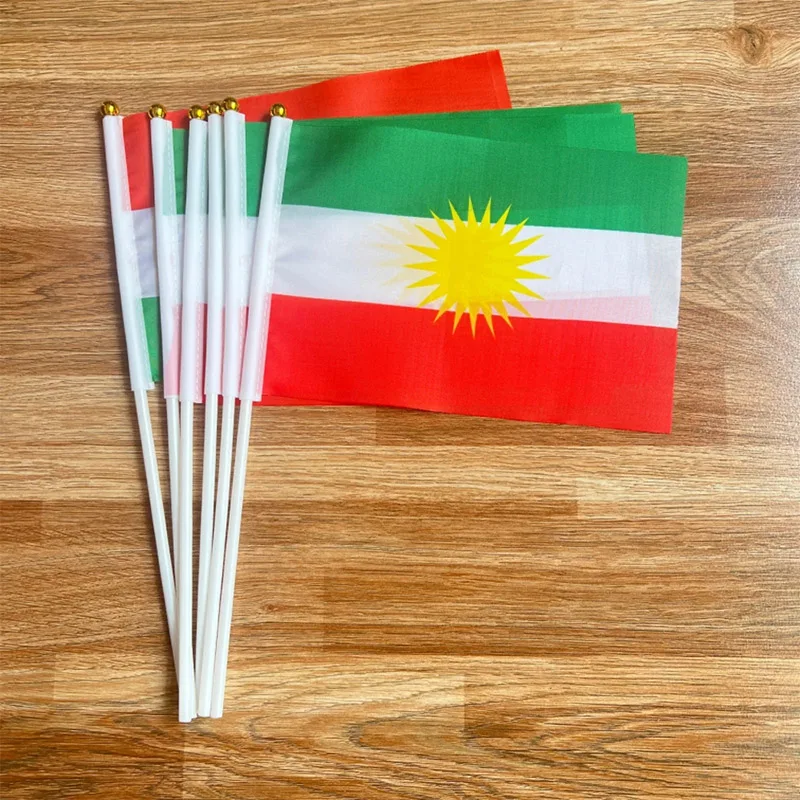 aerxemrbrae 5.5*8inch Kurdish Hanging Flag Double Sided Tassel With Sucking Disc Car Decoration Kurdistan Mini Pennant