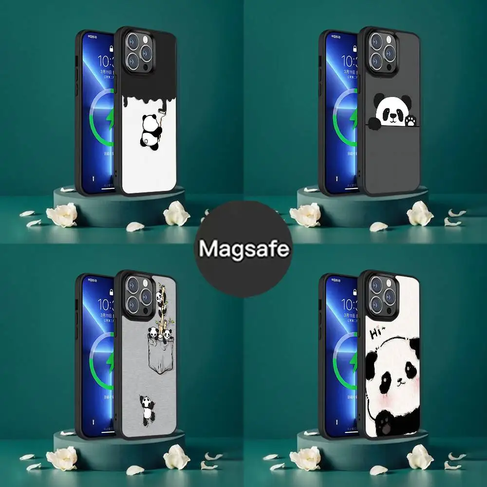 

Cute Cartoon Panda Bear Phone Case For iPhone 17,16,15,14,13,12,11,Pro,Max,Plus,Mini,SE4,E Magnetic Magsafe Wireless Charging