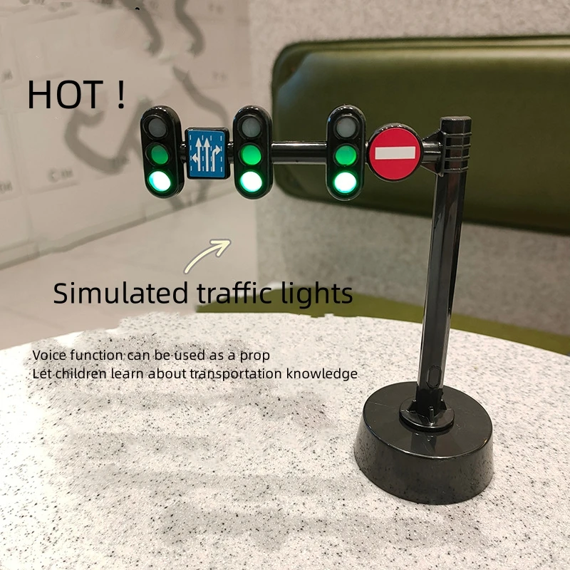 Children\'s toys, preschool safety education simulation, traffic signal lights, road signs, gas stations, car models, children pr