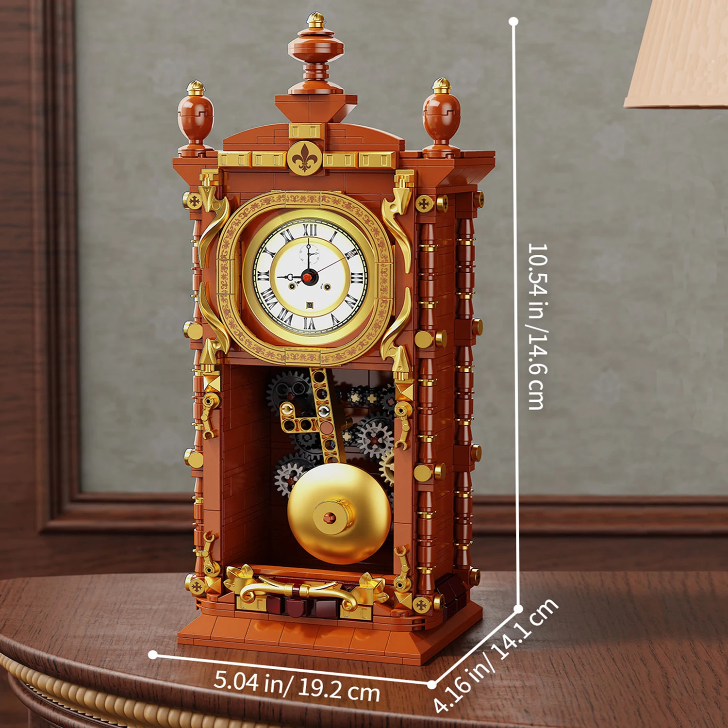 751 قطعة من مكعبات البناء على مدار الساعة المتأرجحة من سلسلة ريترو الكلاسيكية مع مجموعة من الطوب البناء البندول هدية للأطفال والكبار #2