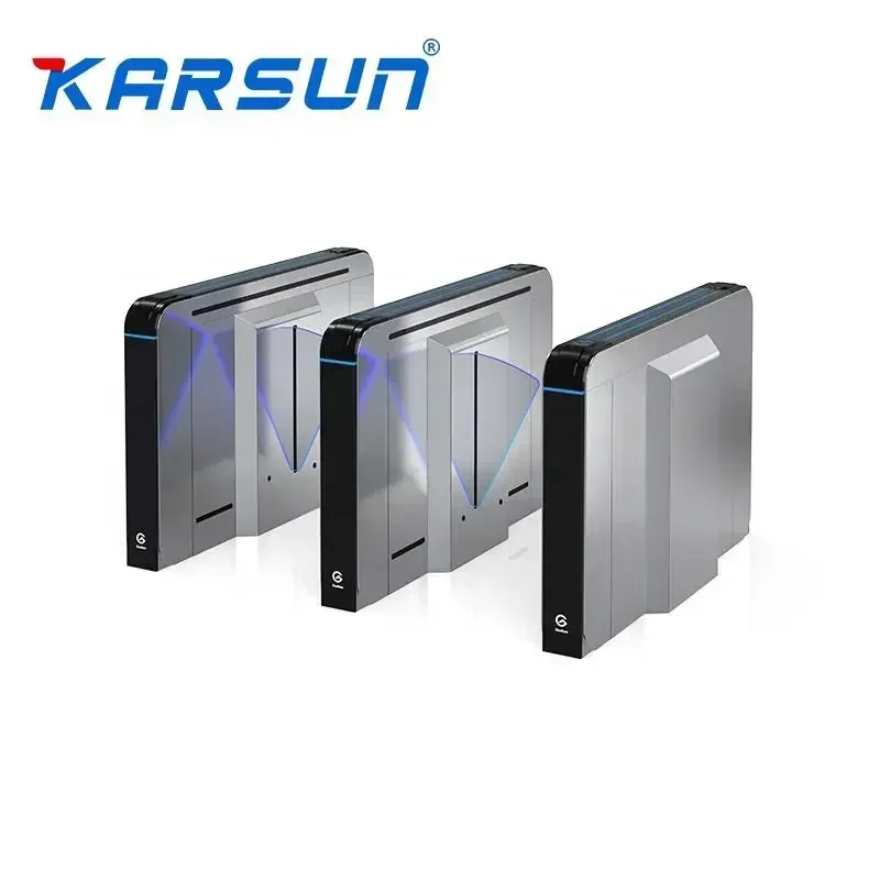 Electronic Fingerprint Turnstiles Pedestrian Entrance Swing Barrier Gate For Factories & Hotels Wing Gate With Used Flap