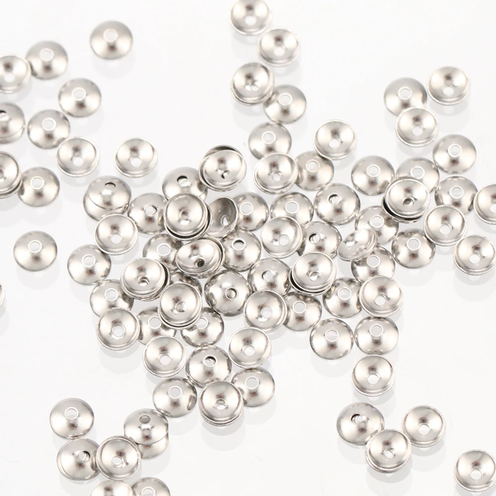 

50pcs 3mm 4mm 14K Gold Plated Brass Round Bead Caps Spacer Beads For Jewelry Making DIY Bracelet Necklace Making Accessories