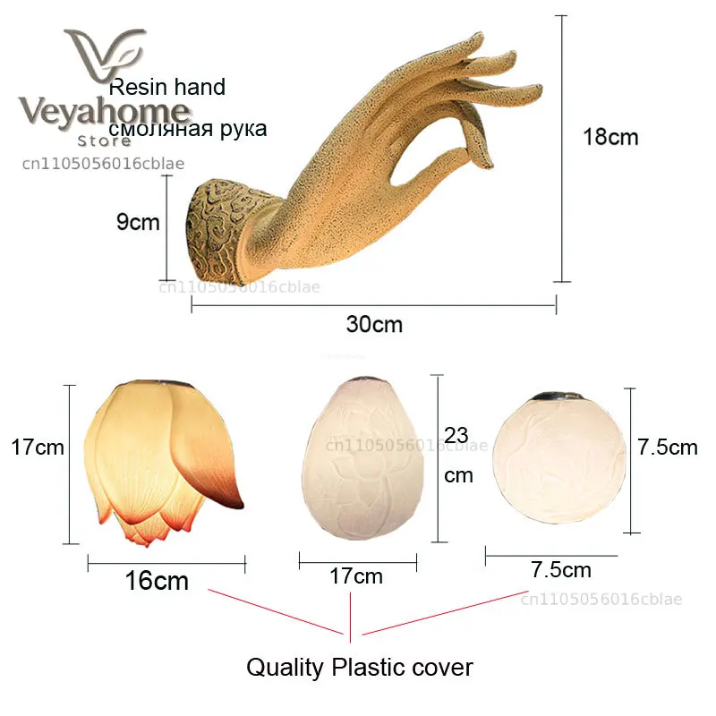 Modern Chinese Lotus Wall Lamp Creative Art Hallway Corridor Left Right Hands Lamp Decoration Bra Teahouse Courtyard Wall Light