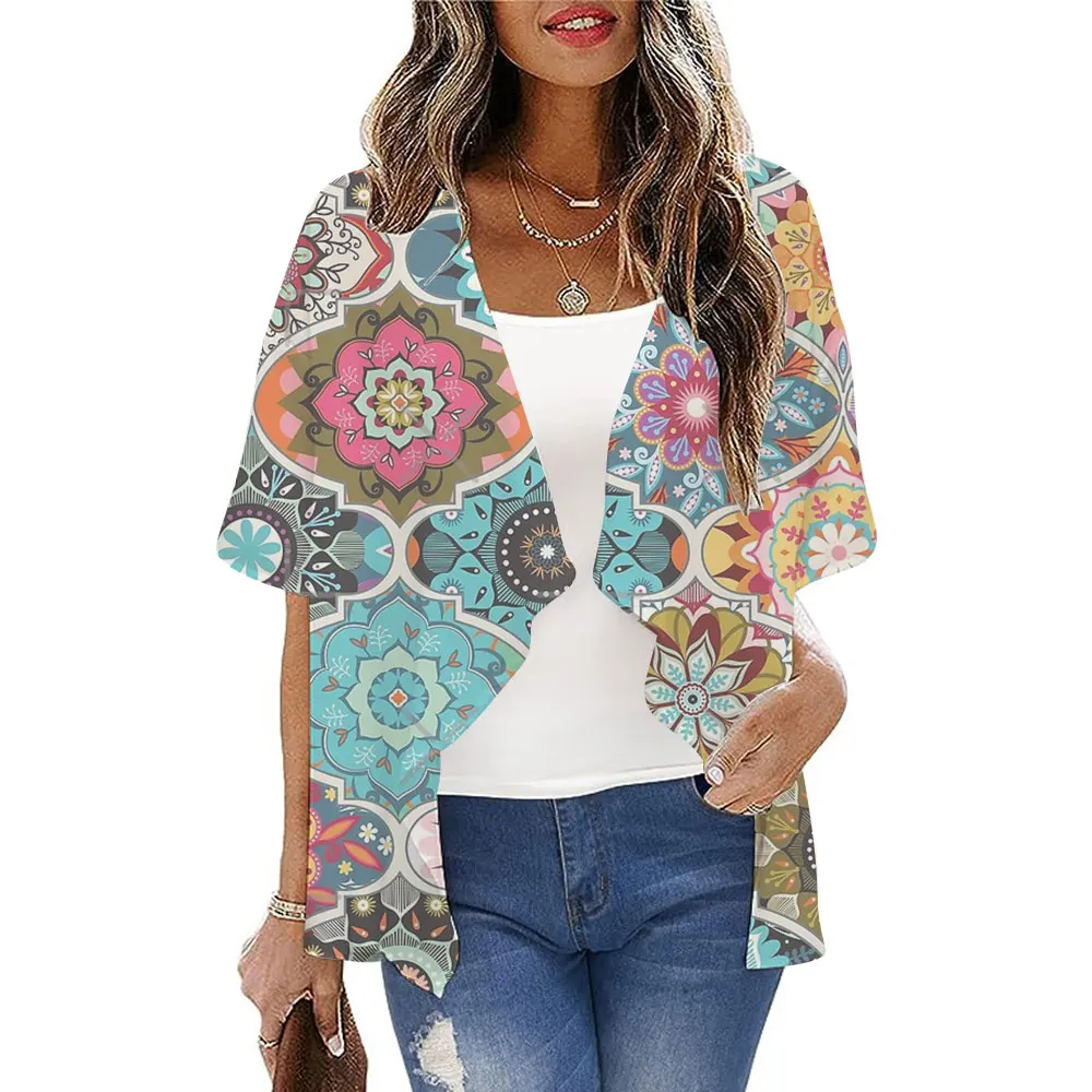 New Fashion Kimono T-shirts And Blouses Summer Women's Cardigan Shirts Beach Swimsuit Kimono Cardigan Sun Protection Outerwear