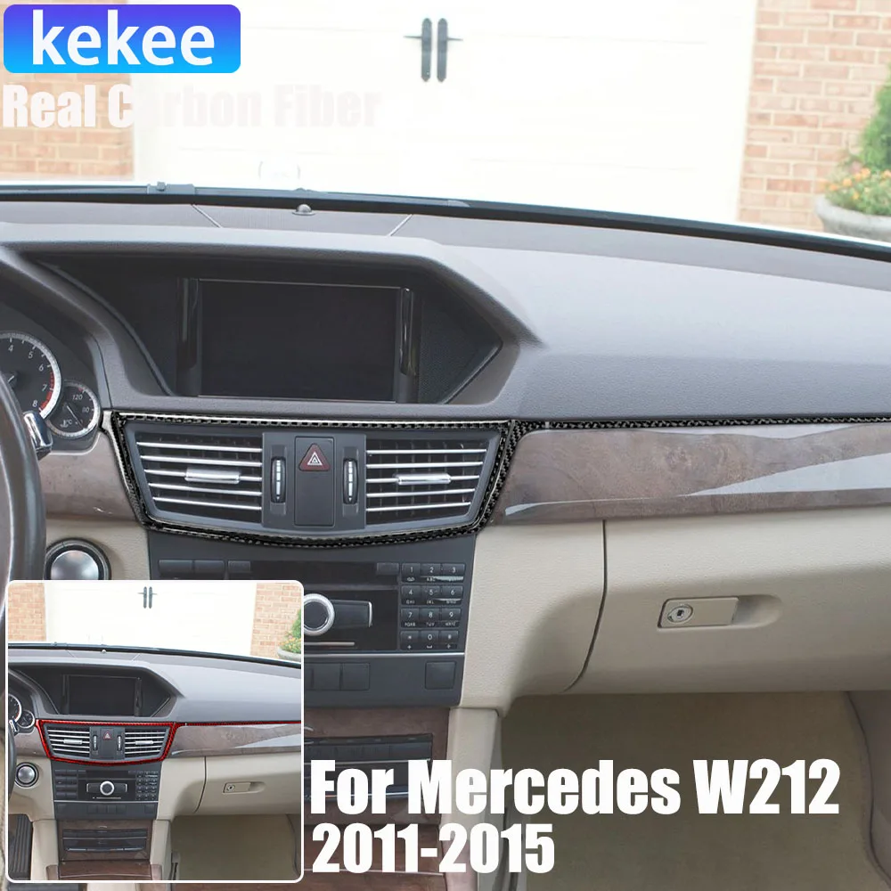 

Real Carbon Fiber Car Accessories Center Console Air Vent Cover Soft Sticker for Mercedes E-class W212 2011 2012 2013 2014 2015