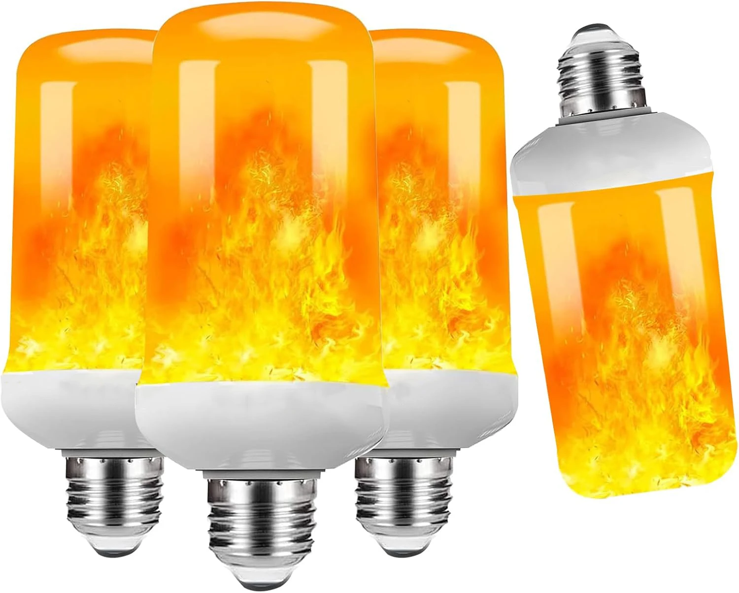 DC12V LED Flame Bulb Flickering Fire Simulation E26/E27 Dynamic 4 Model Fire Effect Light Bulb for Halloween Christmas Party KTV