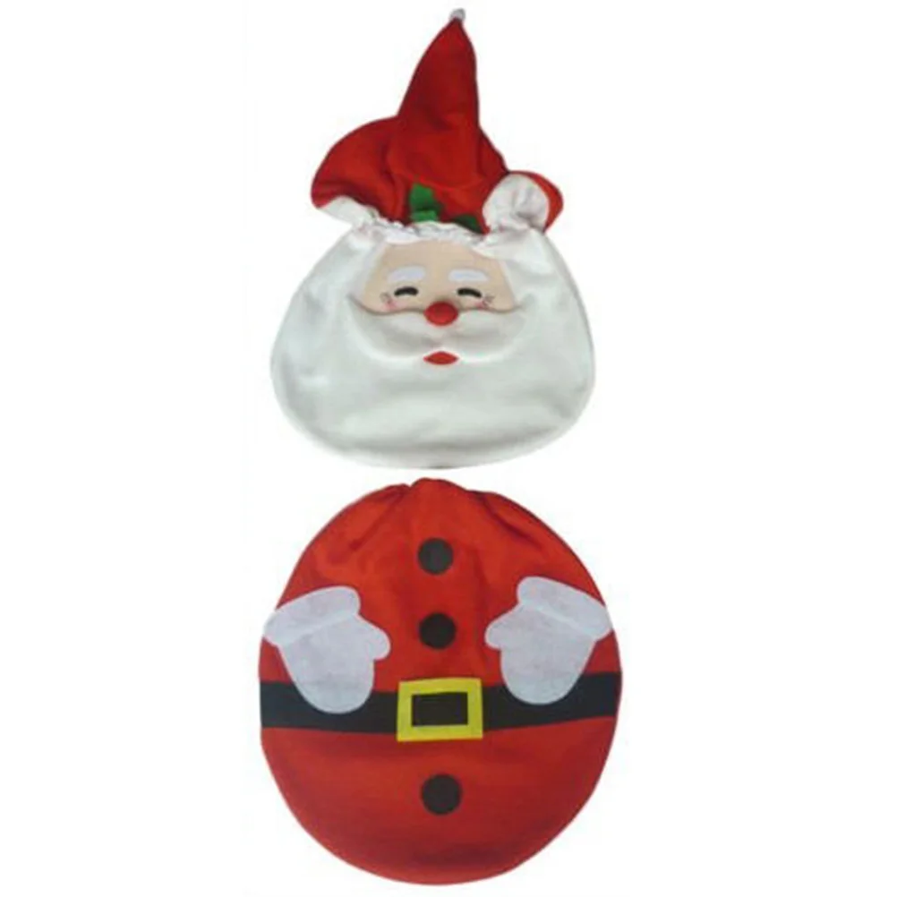 

Cute Christmas Theme Pattern Toilet Seat Cover Set Festive Joyful Decoration Supplies Bathroom Pads