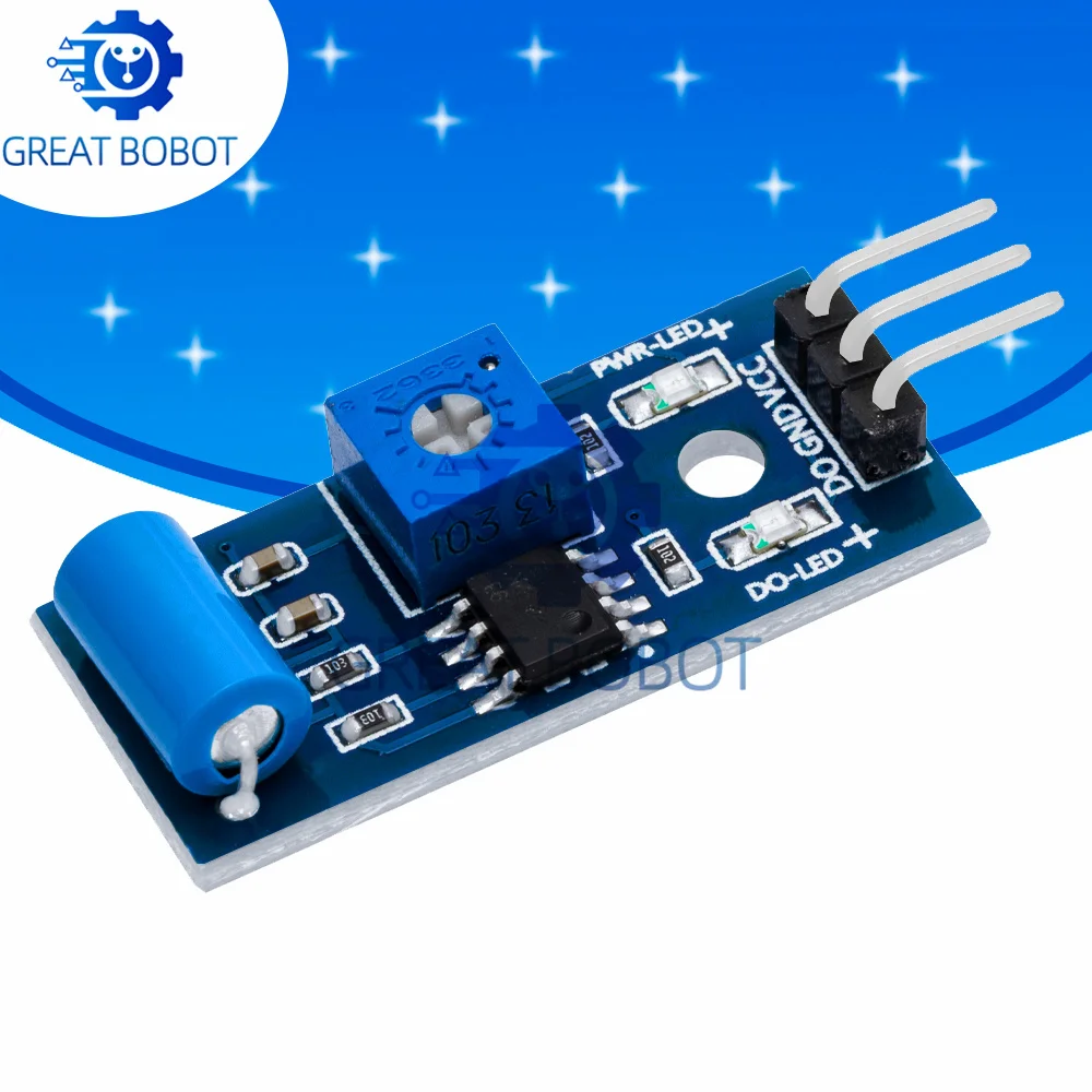 ‌1~10PCS SW-420 NC Vibration Sensor Module 3-24VDC Shock Detector with Digital/Analog Output & for Arduino/RPi/ESP32