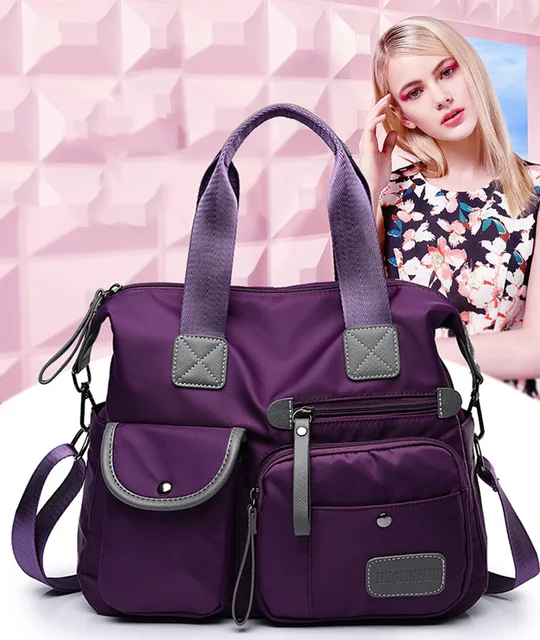 Wielofunkcyjna torba damska, codzienna torebka na zakupy o dużej pojemności, wodoodporna nylonowa torba na ramię typu crossbody
