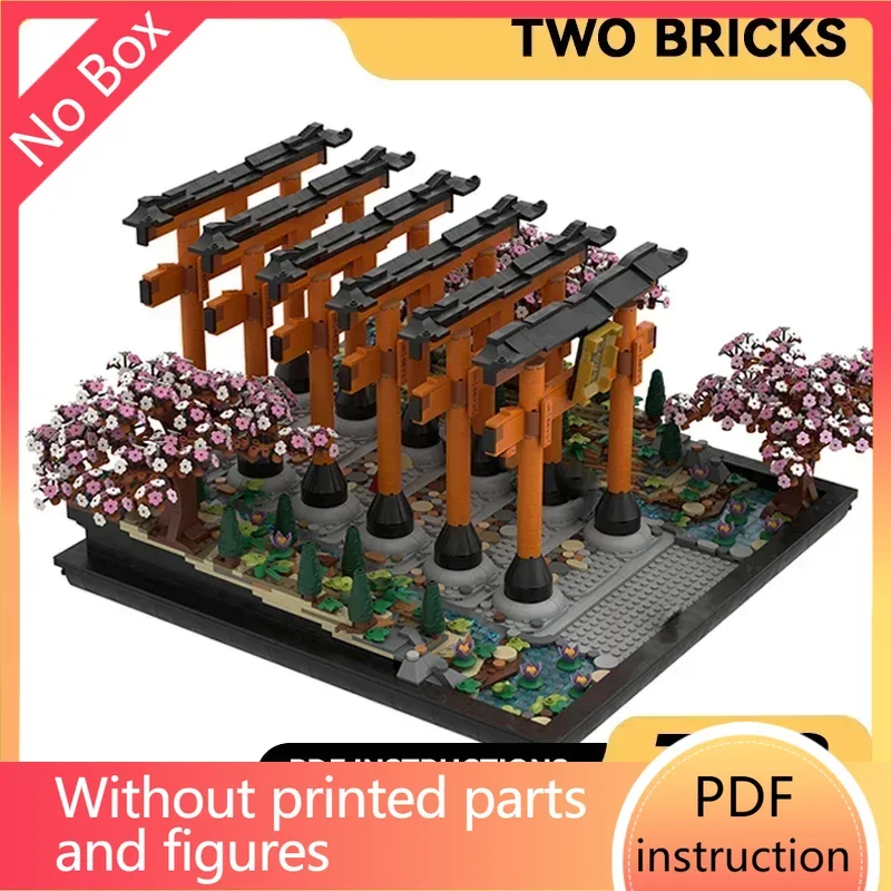 Street View Model Moc Building Bricks Fushimi Lnari Gate Walkway Technology Modular Blocks Gift  Toys DIY Sets AssemblyChristmas
