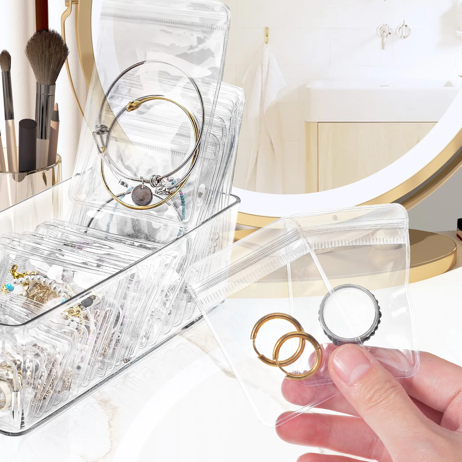 

200Pcs Clear Self Sealing Bags Jewelry Packaging Zip Bags Small Pouches Transparent Storage Containers Jewelry Pouches
