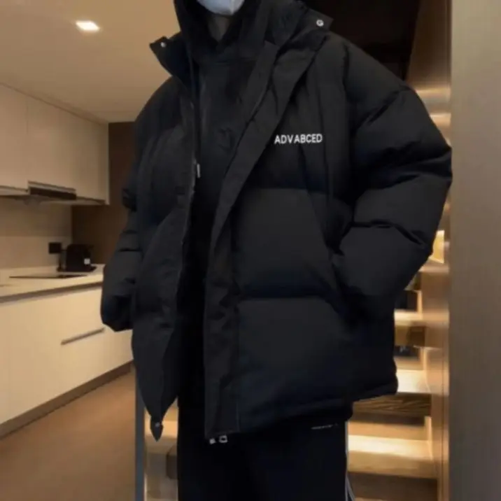 

Мужская утепленная куртка-пальто с воротником-стойкой, на хлопковом наполнителе, молодежная, модная, брендовая, для пар, теплая, длинная, на молнии