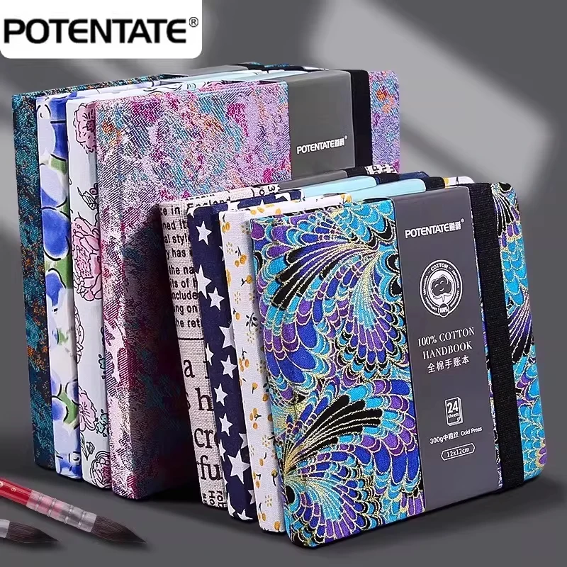 Potentate All-Cotton Notebook 300g Square Watercolor Sketchbook Medium Texture Oil Pastel Acrylic Marker Book