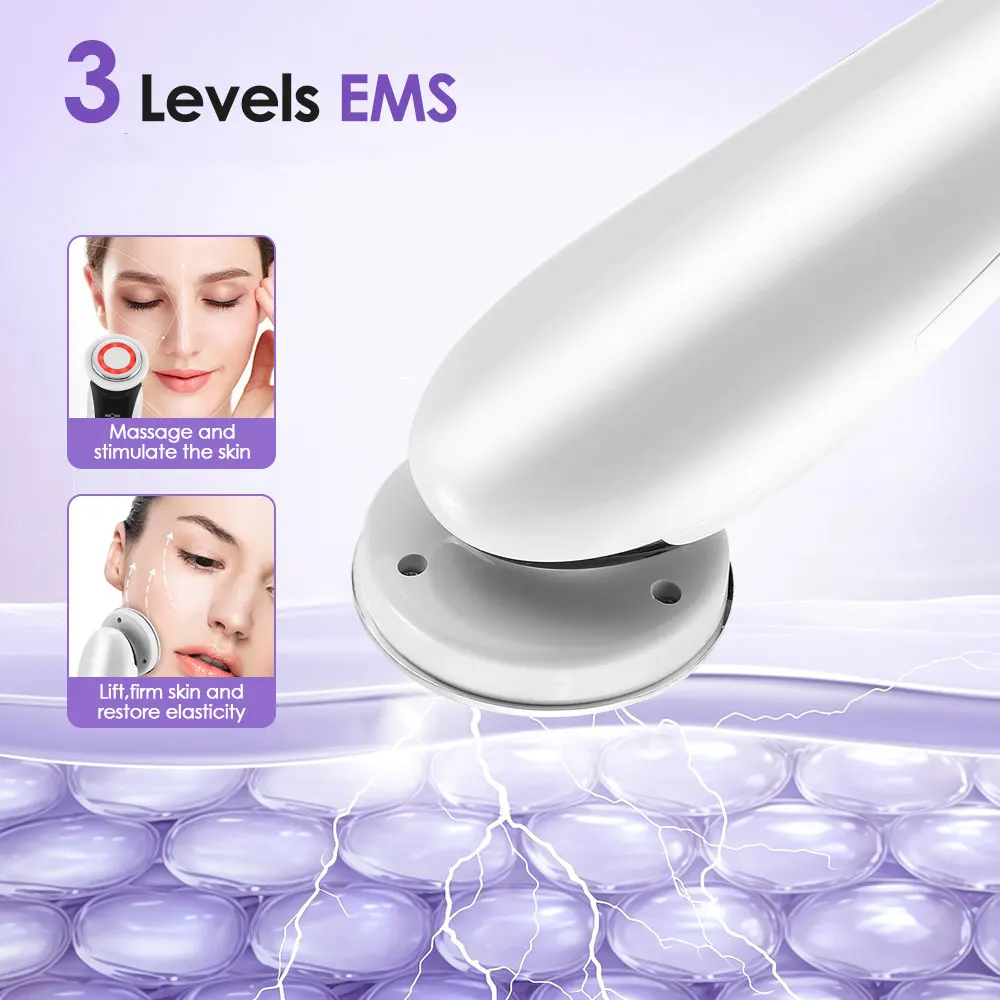 7-in-1 gezichtsschoonheidsapparaat 7 modi EMS LED-licht Heet kompres Trillingen Reiniging Lifting Gezichtsmassager Gezicht Ogen Huidverzorgingstool
