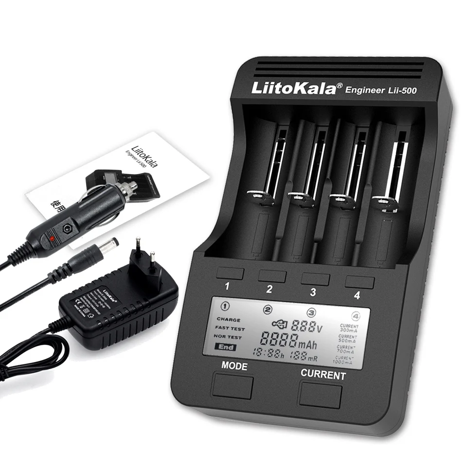 Liitokala Lii-M4S Lii-500 Lii-402 Lii-202 3.7V 1.2V Multifunction for 18650 26650 21700 17355 18350 14500 AA AAA Battery Charger