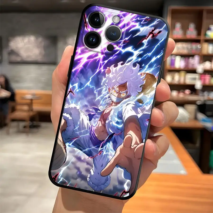 Black Soft Phone Cover Case for iPhone XR 7 8 17Air 15 16 14 Plus XS Max 13 12 11 17 Pro Max One Piece Luffy Cool