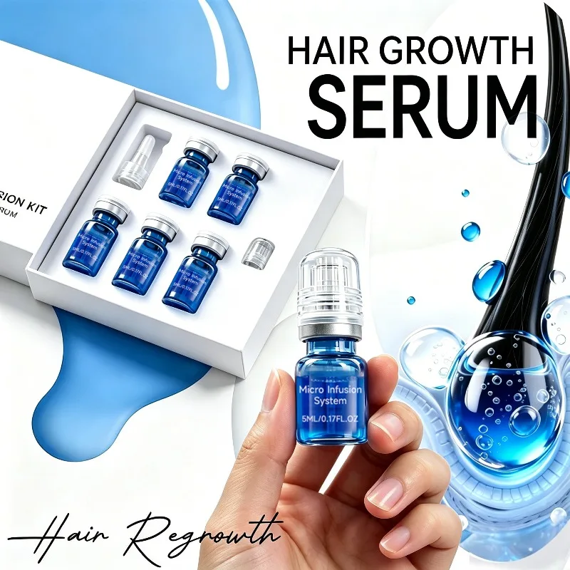 Microneedle Hair Regrowth Kit Solution Scalp Nourishing Serum for Hair Health Maintenance Needle Head Use Scalp Care Kit