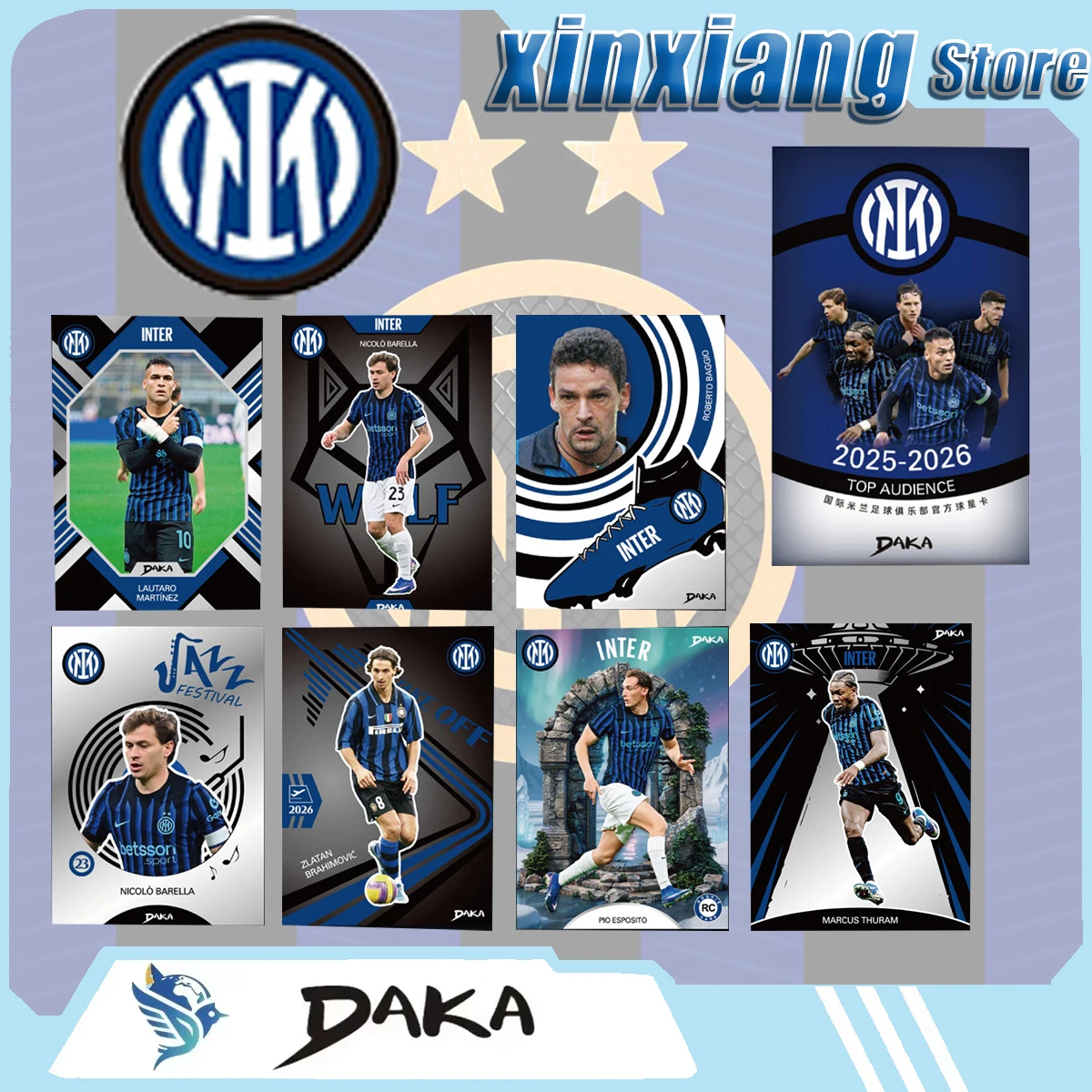 

Genuine DAKA 25-26 Inter Milan FC Top Audience Series Football Trading Cards Lautaro Official Club Star Autograph Cards Gifts