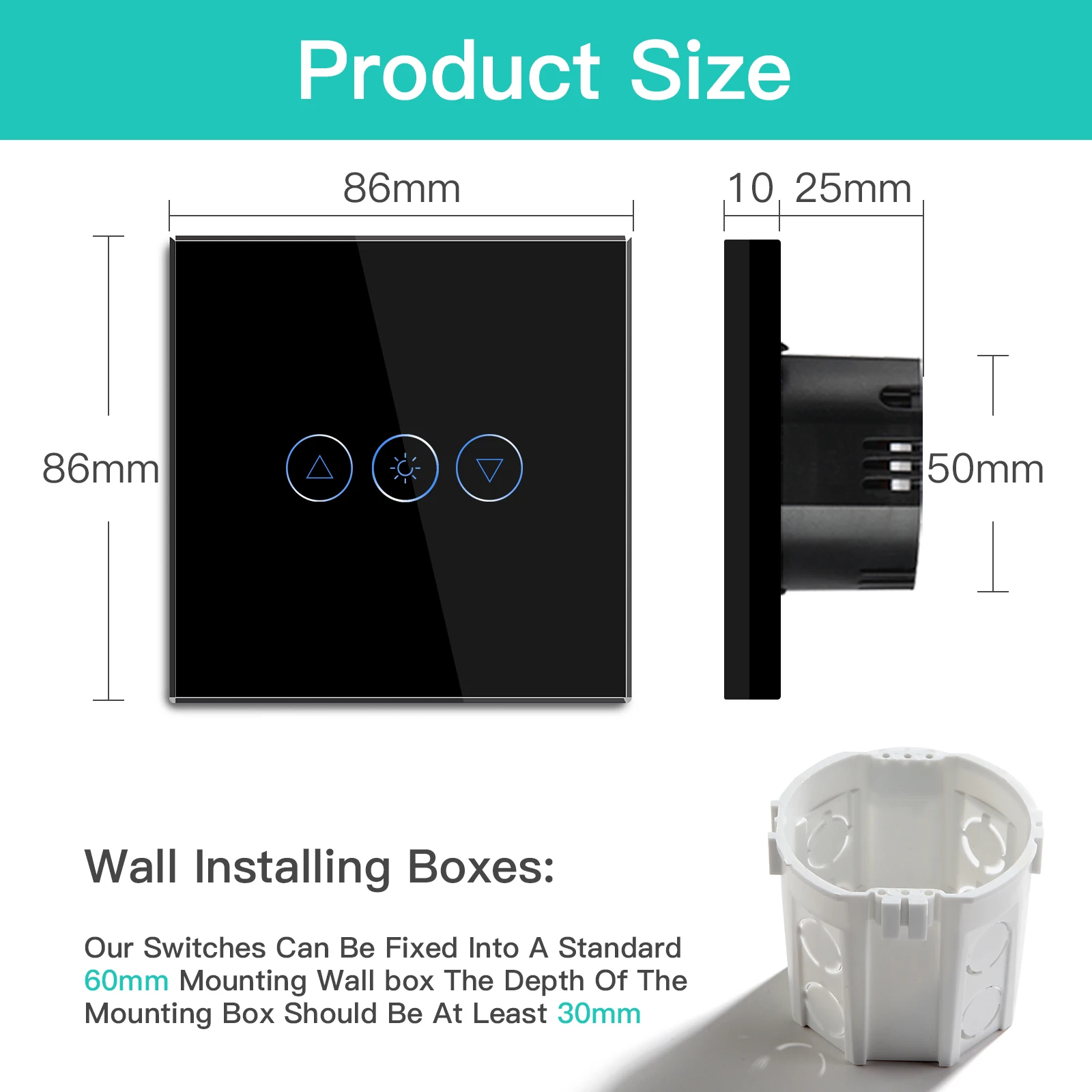 BSEED WIFI Dimmer Licht Schalter Smart Tuya Wand Dimmer Schalter APP Mit Neutral Blau Hintergrundbeleuchtung Schwarz Glas Dimmbare LED Licht – Detail 1
