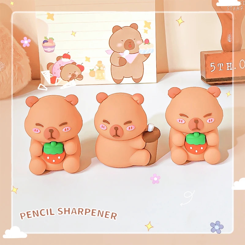 kawaii stationery store office supplies Children's school supplies school useful pencil sharpener stationery capybara classroom