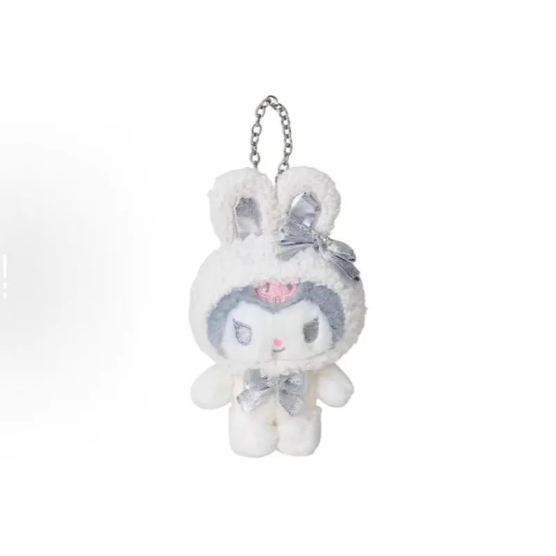 Simpatico latte inverno neve coniglio gattino Kuromi Cinnamoroll My Melody 10 cm ciondolo portachiavi peluche