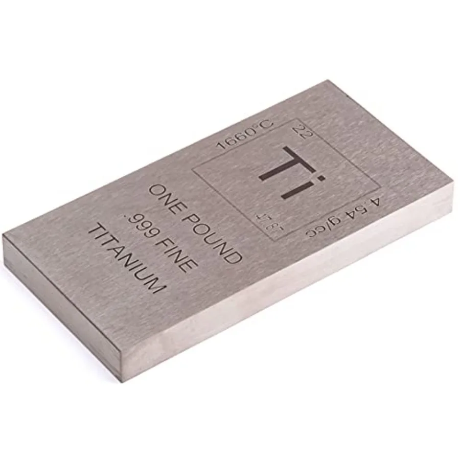 

Пруток из чистого титана, 1 фунт. Коллекционный промышленный металлический слиток из титана (элемент Ti) с дизайном по периодической таблице, 999 пробы, для инвестиций и коллекционирования