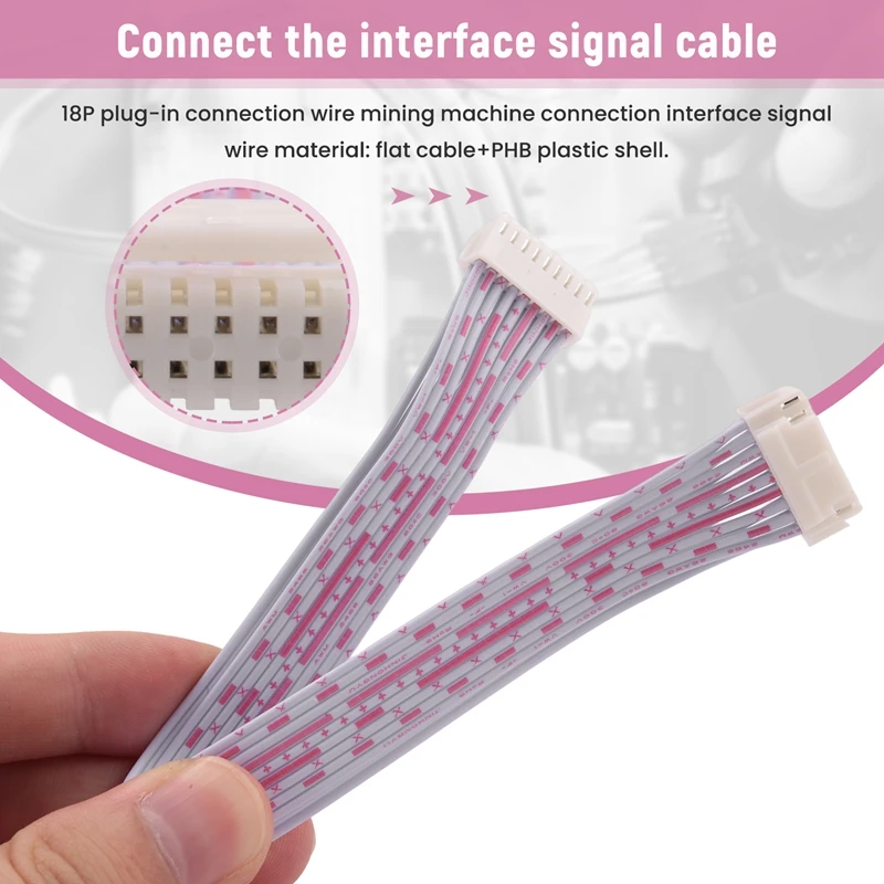 18Pin Signal Cable 2X9 Pins Miner Connect Date Cable For Antminer S9 S7 L3 Machine,Communication Spacing 2Mmx155mm