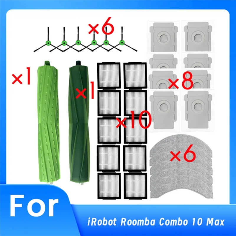 

UN-для Irobot Roomba Combo 10, робот-пылесос, основная боковая щетка, швабра, фильтр, мешок для пыли, сверхпрочные аксессуары