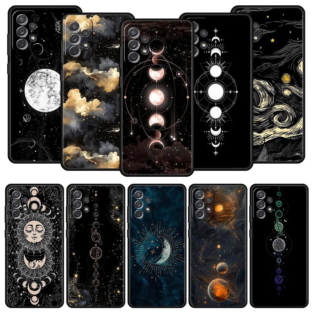 Phone Case For Samsung Galaxy A15 A13 A51 A71 A41 A31 A21S A03S A05 A35 A55 A23 A25 A33 A53 A73 Cover Planet and starry sky art