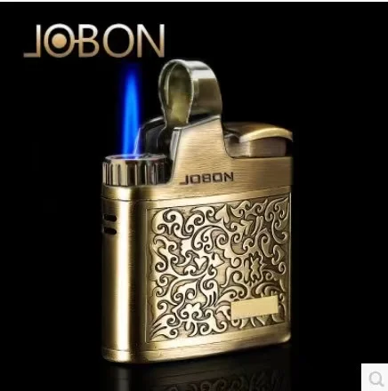 JOBONOriginal Embossed Good-looking Butane Gas Lighter Jet Metal Windproof Flashlight Cigarette Lighter Retro SmokingAccessories