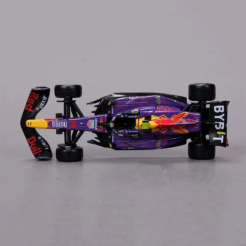 New Bburago 1:43 F1 RB19 Las Vegas GP Helmet Dust Cover Red Bull Racing RB19 #1 Max Verstappen #11 Sergio Perez  Formula Racing