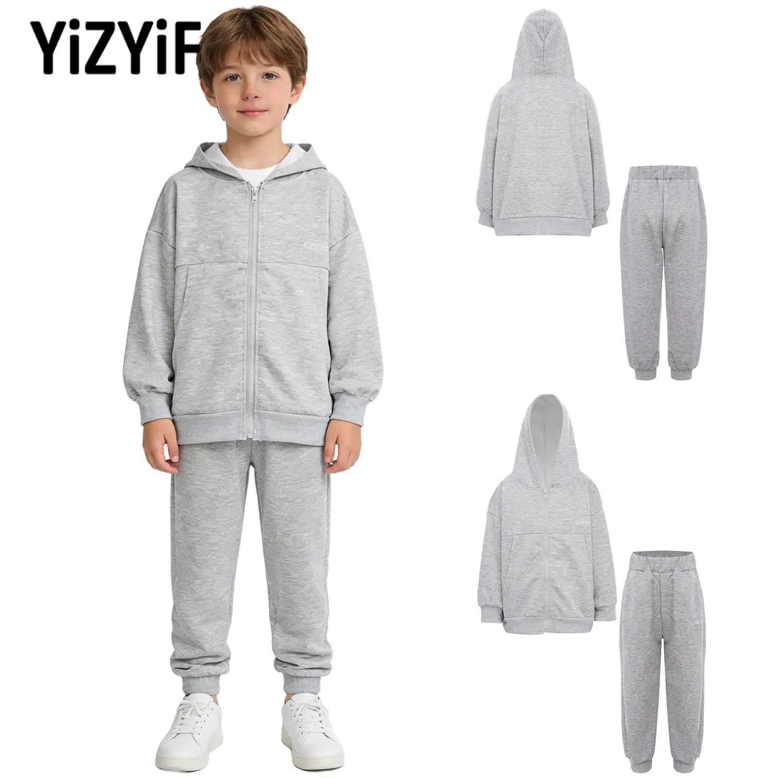 

Детская спортивная экипировка для мальчиков, командные виды спорта, костюмы для бега, толстовка с капюшоном и длинными рукавами + спортивные штаны, комплект активной одежды