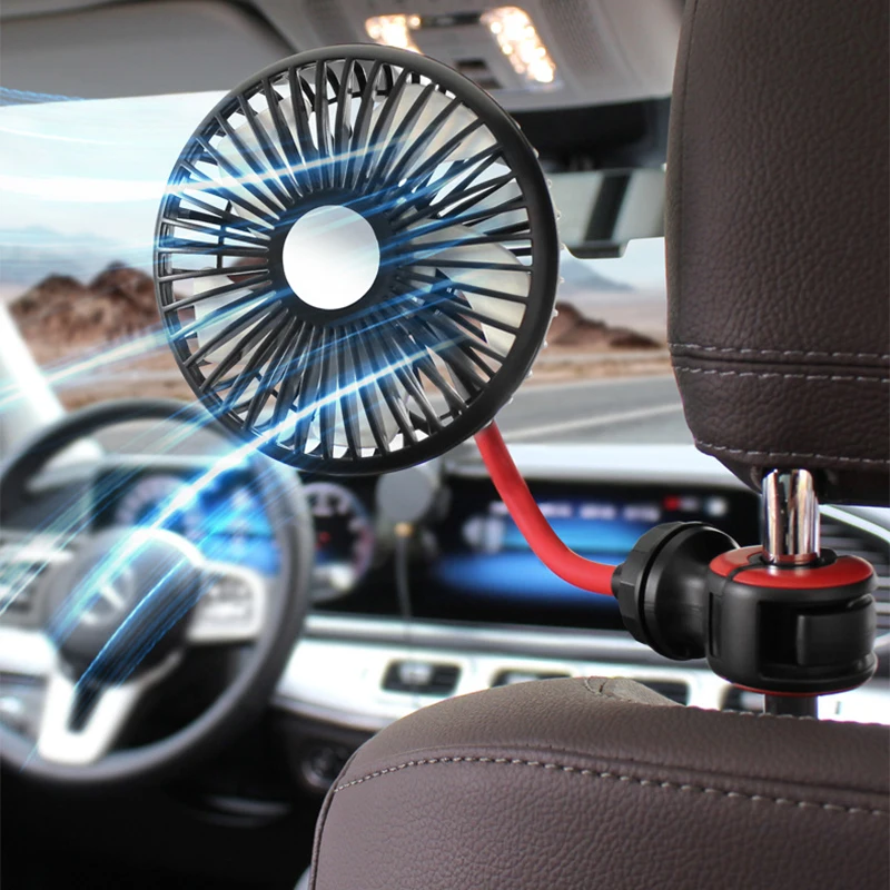 

Adjustable Car Fan USB 3-Speed Electric Fans Car Outdoor Fishing Air Cooler Portable Small Cooling Ventilador Auto Fan