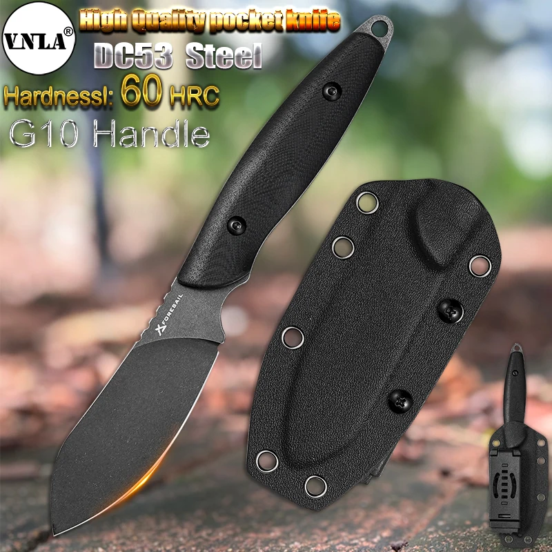 

VNLA DC53 Нож со стальным лезвием G10 Ручка Острое фиксированное лезвие Кемпинг на ноге Тактика Выживание на открытом воздухе Резка Охота Портативный нож