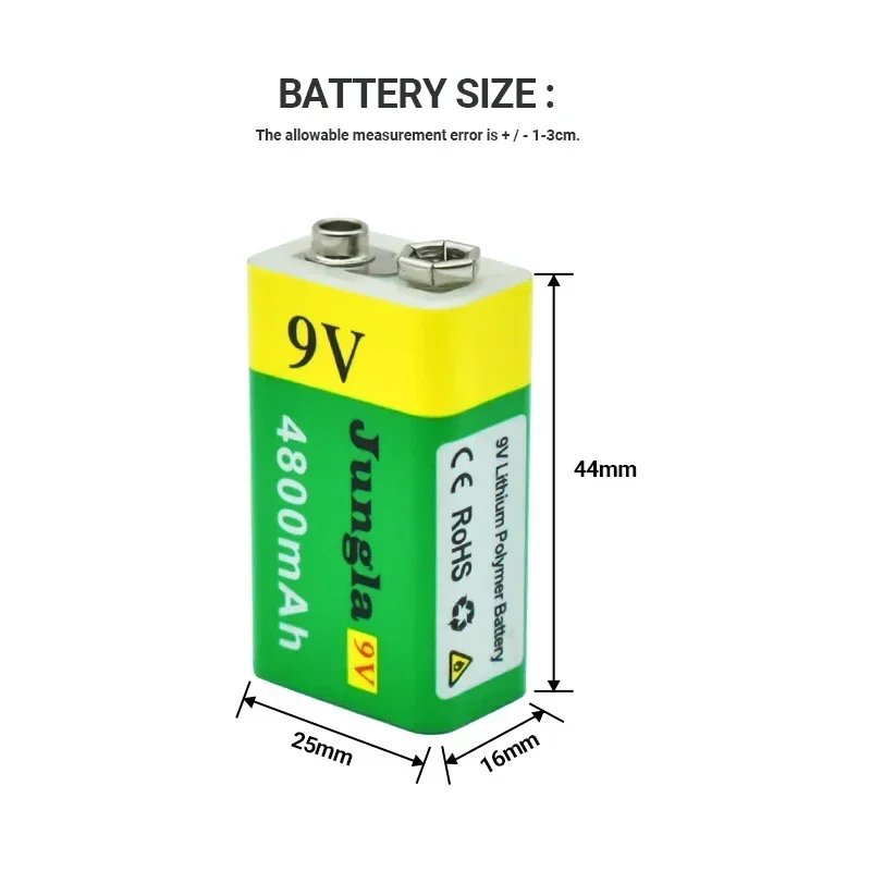 9V 4800mAh Li-ion Rechargeable Battery Micro USB Batteries 9 V Lithium For Multimeter Microphone Toy Remote Control KTV Use