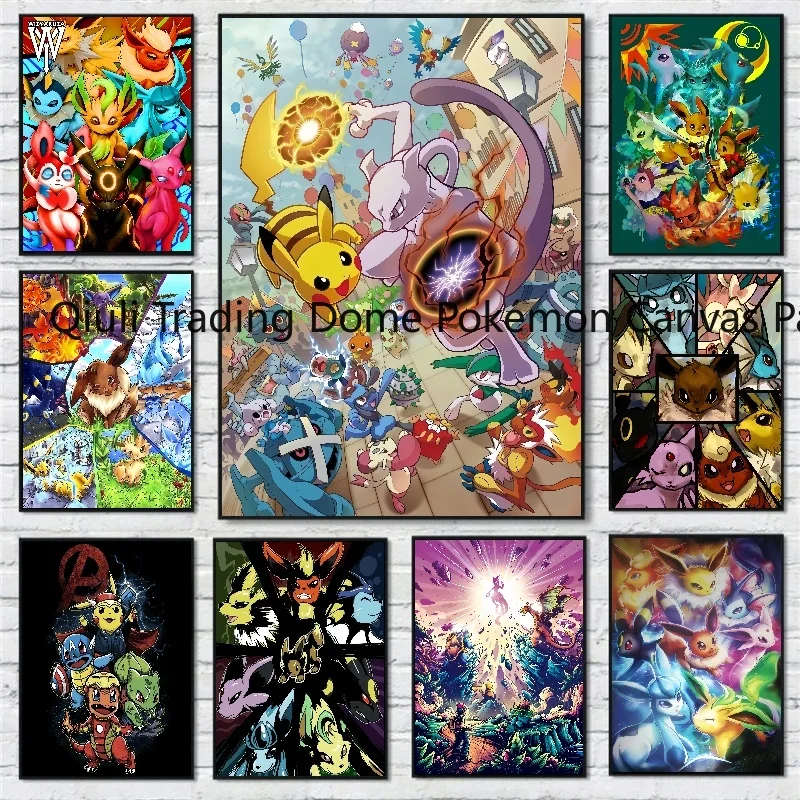 

Anime Pokemon Character Eevee Poster Canvas Painting Suitable for Fashion Home Room Wall Decor Mural Christmas Children Gift