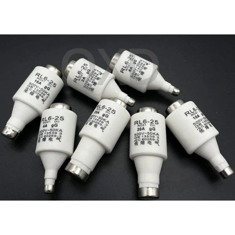 Fuses : RL6-25 RO21 5SB 2A 500V / RL6-25 RO21 5SB 4A 6A 10A 16A 20A 25A 32A 500V ( E27 DII )