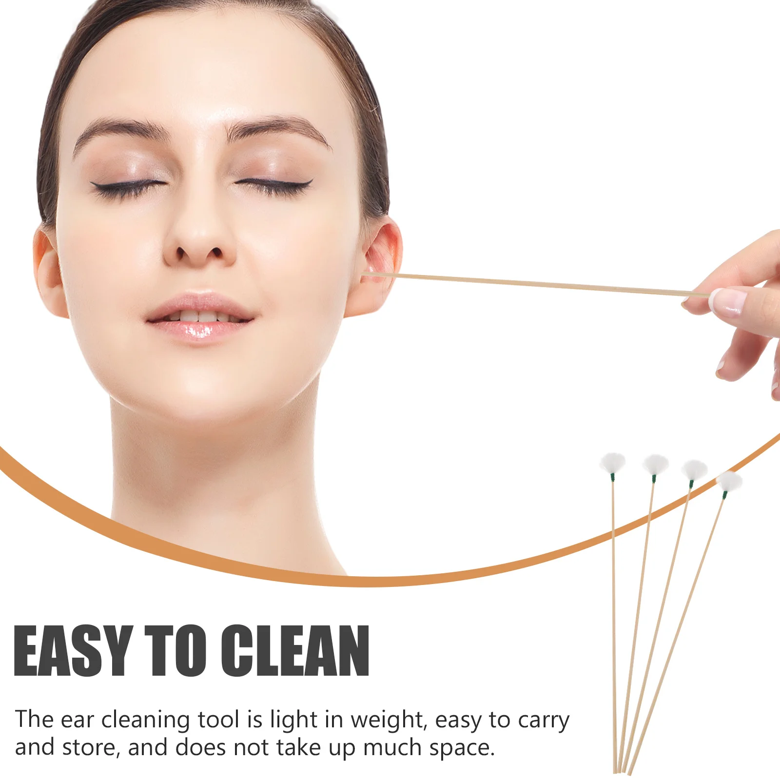 20 stks Oorreiniging Gereedschap Bamboe Gans Haar Wax Remover Lange Steel Hygiënische Wegwerp Oorsmeer Picker Massage Zorg Lichtgewicht