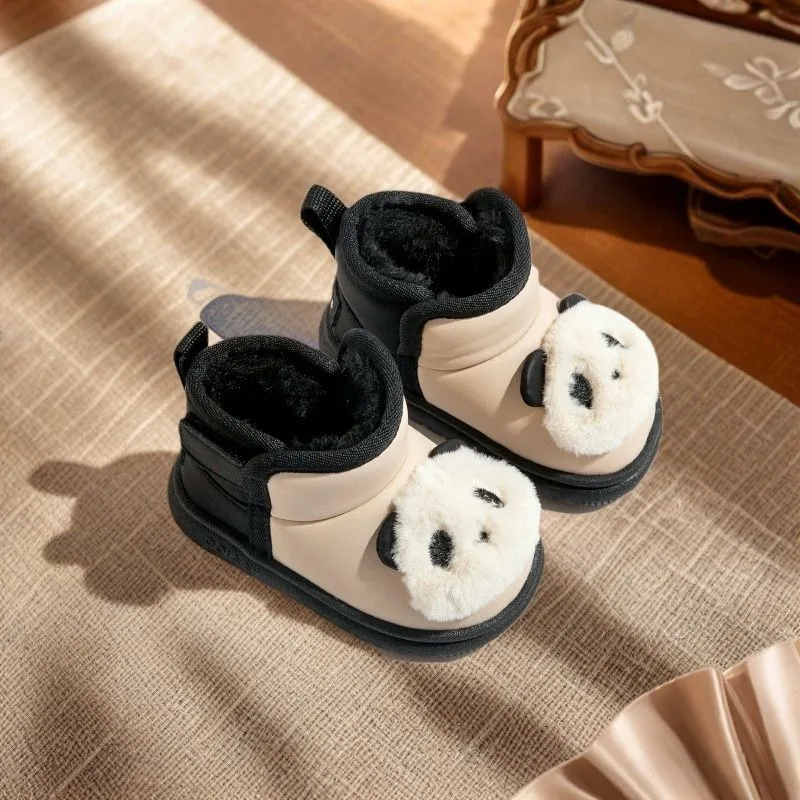 

Unisex Toddler Warm Snow Boots with Cute Panda Design Thickened Insulated Winter Shoes for Heavy Duty Cold Weather