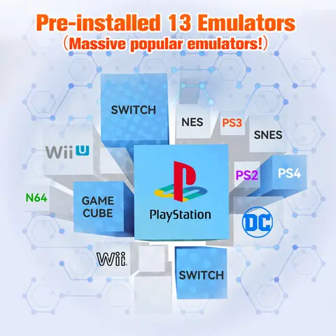 Launchbox Gaming Hårddisk Retro Spelkonsol för PS4/PS3/PS2/WiiU/Wii/N64/DC/PS1 för Windows PC/Laptop med 3760+ PC/3D-spel 10 best sales mini-PS2 - №2