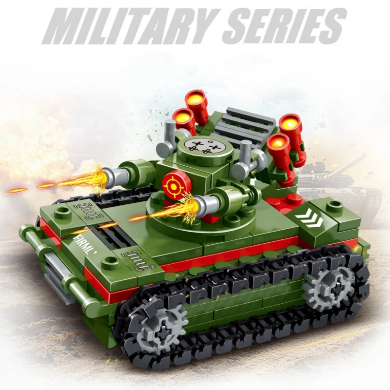 

Набор из 160 деталей: Военный танк-конструктор, развивающая игрушка для детей и взрослых, подарок для любителей военной тематики